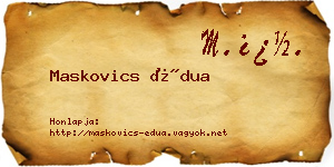 Maskovics Édua névjegykártya